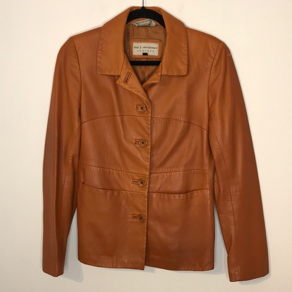 Vintage Bob & Christensen cognac leather blazer - Picture 1 of 14